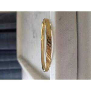 Monet Gold Tone Bangle Bracelet – Signed, Small Size
